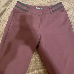 New York & Company Sz 8 Tall Maroon Dress Pants
